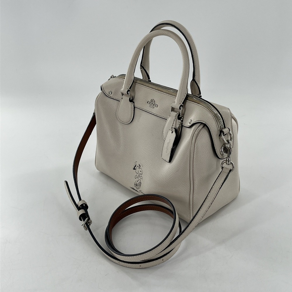 Coach Peanuts Limited Edition Snoopy Mini Bennett Satchel Crossbody White Chalk - Picture 3 of 16